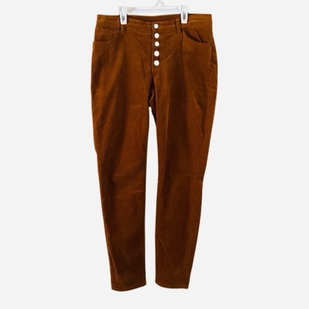 cabi Velveteen Corduroy Carmel Brown Button fly Pants 8 - Picture 1 of 8